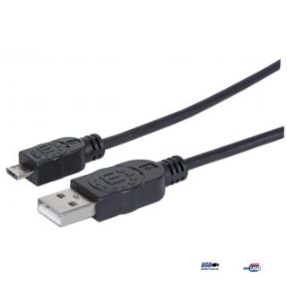 Kabel Manhattan USB 2.0 A-Micro B M/M 1,8m, czarny