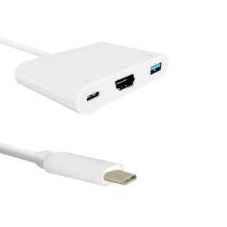 Kabel USB Qoltec 3.1 typCM /  HDMI AF+USB AF+USB C