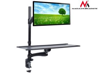 Uchwyt do monitora oraz klawiatury Maclean MC-681 13-27" 9kg czarny max VESA 100x100