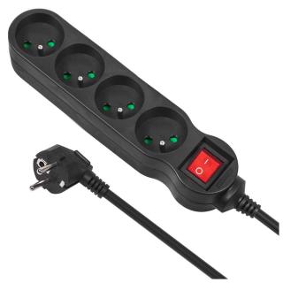 Listwa zasilająca przedłużacz Maclean MCE182 4 gniazda z wyłącznikiem czarna 5m 2300W