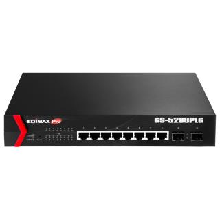 Switch zarządzalny Edimax GS-5208PLG 8x10/100/1000 PoE+ 2xSFP Web Smart - 4717964702708 - zdjęcie
