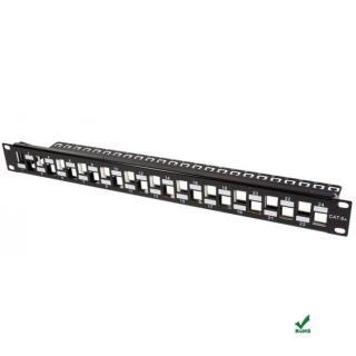 Patch panel Intellinet 24 porty, otwarty z tacką, czarny