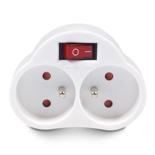 Gniazdko prądowe Maclean MCE31 podwójne z wyłącznikiem 3680W