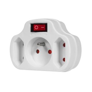 Gniazdko prądowe Maclean MCE142 potrójne z wyłącznikiem 