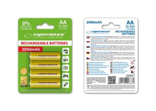 Akumulatorki AA Esperanza 2000mAh 4szt. żółte