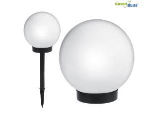 Lampa solarna GreenBlue GB123 wolnostojaca ogrodowa - kula 20x20x53cm, bialy LED 
