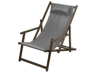 Leżak Greenblue GB283 szary z podłokietnikiem i poduszką 