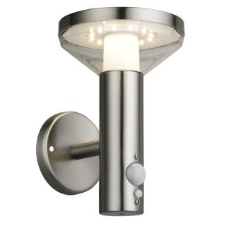 Kinkiet solarny LED Maclean MCE455 C/M, czujnik, 3 tryby świecenia, IP44, Bateria Li-ion 18650 3,7V 1200 mAh, chrom mat