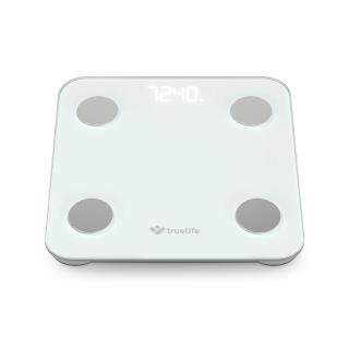 Waga diagnostyczna bluetooth TrueLife FitScale W1 BT biała kolorowy LCD 0,2 ~ 180 kg iOS, Android