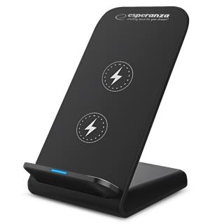 Stojak biurkowy do telefonu z ładowarką bezprzewodową 15W Esperanza PHOTON EZC101