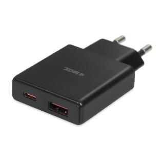 Ładowarka sieciowa iBOX C-43 Slim USB A+C 30W czarna