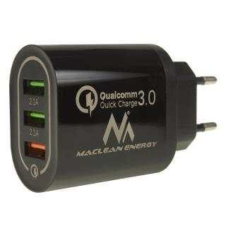 Ładowarka sieciowa Maclean MCE479 B QC 3.0 3xUSB czarna