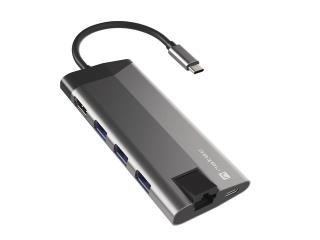Stacja dokująca HUB USB Natec Fowler Plus Multiport USB-C PD, 3x USB 3.0, HDMI 4K, RJ45, USB-C, SD, Micro SD