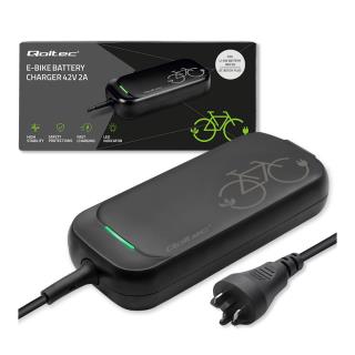 Ładowarka Qoltec do roweru Bosch 36V | 42V | 2A | Bosch plug | wodoodporna + kabel zasilający