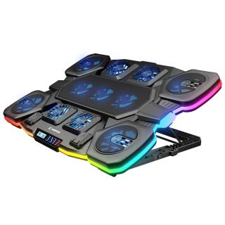 Podstawka chłodząca Rampage GLACIERS50 Gamingowa pod laptop 14–17”, 2600RPM, czarna 