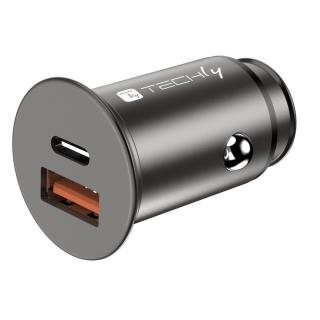 Ładowarka samochodowa Techly USB-C/USB-A 38W 