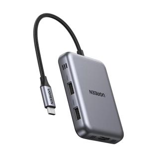 Adapter hub USB-C 7w1 Ugreen CM896 65759 2x USB 3.0 + HDMI + 2x USB-C + czytnik SD i microSD