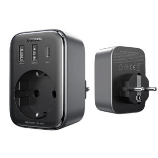 Ładowarka sieciowa Ugreen CD314 90613 do 2x USB, 1x USB-C 30W + AC 3680W
