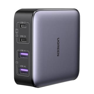 Ładowarka sieciowa Ugreen CD327 Nexode, 2x USB-C, 2x USB-A, GaN, 65W - szara