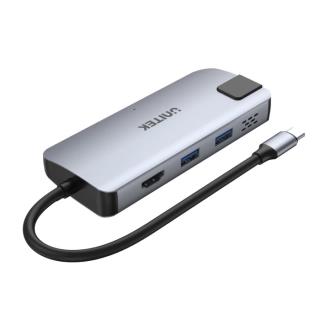 Hub USB-C Unitek D1028  2x USB-A, HDMI 2.0, RJ-45, USB-C PD 100W 