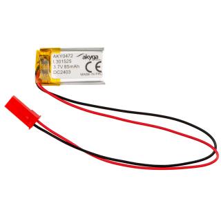 Akumulator litowo-polimerowy Akyga AKY0472 LP301525 Li-Po 3.7V/85mAh PCM złącze JST 2.54 2-Pin 150mm