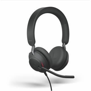 Słuchawki przewodowe z mikrofonem Jabra Evolve2 40 USB-C Stereo czarne
