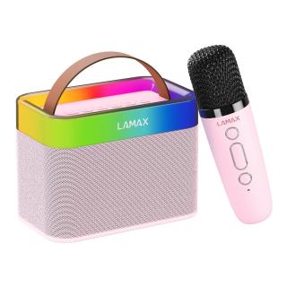 Głośnik przenośny dla dzieci LAMAX KaraokeKid1 Pink LED Bluetooth 5.3