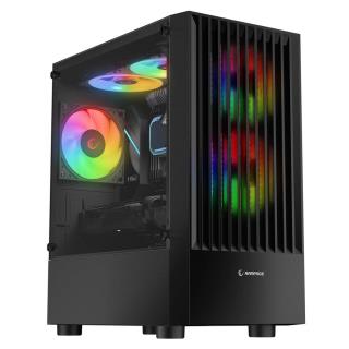 Obudowa Rampage Lyra Mesh PC Mid-T 3x wentylator RGB czarna