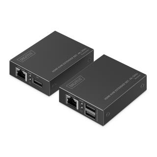 Przedłużacz/Extender DIGITUS KVM HDMI+USB 1.1 do 40m/70m po kat.6 z 4K/30Hz, max. 253 odbiorniki, PoC (Power over Cable) (zestaw)