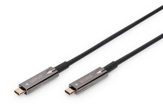 Kabel DIGITUS połączeniowy hybrydowy AOC Audio-Video 4K60Hz USB Typ C - Typ C (DP Alternate Mode) M/M 15m