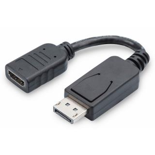 Kabel adapter DIGITUS DisplayPort, DP-HDMI typA, M/Ż 0,15m, DP 1.2