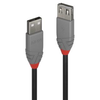 Przedłużacz USB LINDY 2.0 A/M - USB A/M, Anthra Line 3m Czarny