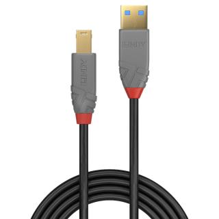 Kabel USB 3.0 LINDY A/M - B/M Anthra Line 1m do drukarki czarny