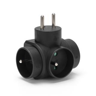 Rozgałęźnik sieciowy MONTIS MT028-BK potrójny czarny