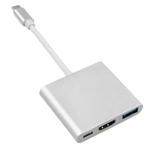 Kabel adapter Maclean MCTV-840 USB 3.1 Typ C (M) -> HDMI 1.4 (F) + USB 3.0 (F) + USB Typ C (F)