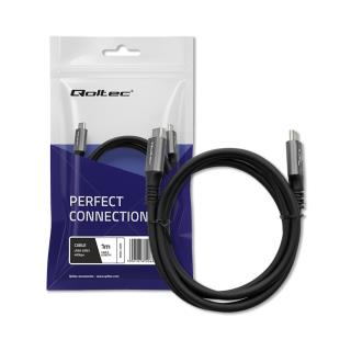 Kabel USB4 Qoltec USB-C PD 240W | Thunderbolt 3/4 | 4K | 40Gb/s | 1m | Czarny