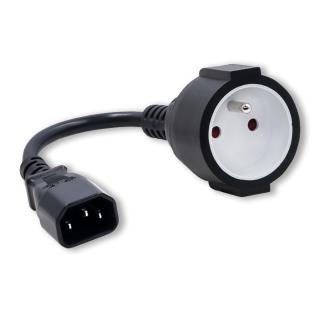 Adapter Qoltec IEC 320 C14 / FRENCH | 0.15m