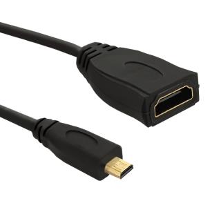 Kabel Qoltec Micro HDMI D męski / HDMI A żeński v1.4 | 0,2m