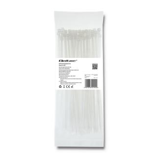 Opaska zaciskowa Qoltec | 3.6*200 | 100szt | nylon UV | Biała