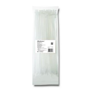 Opaska zaciskowa Qoltec | 4.8*300 | 100szt | nylon UV | Biała