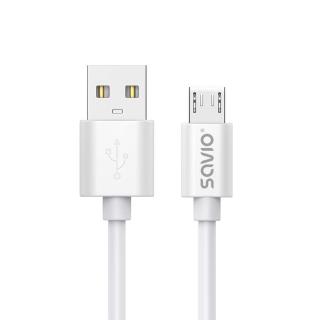 Kabel USB 2.0 SAVIO CL-167 USB A - micro USB, 3m, biały