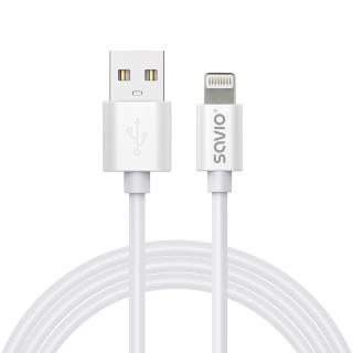 Kabel USB SAVIO CL-192 USB-A do Lightning 1m biały