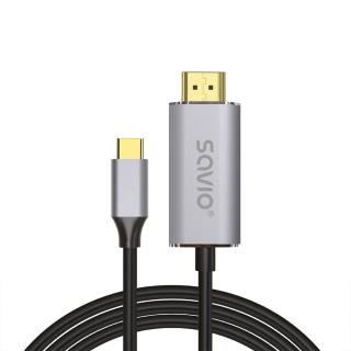 Kabel adapter Savio CL-199 USB-C do HDMI v2.0b 2m