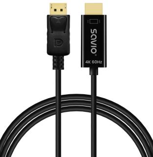 Kabel adapter Savio CL-189 DisplayPort do HDMI 4K 60Hz 