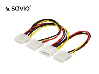 Kabel zasilający Savio AK-16 Molex 4 pin M - 3x Molex 4 pin F