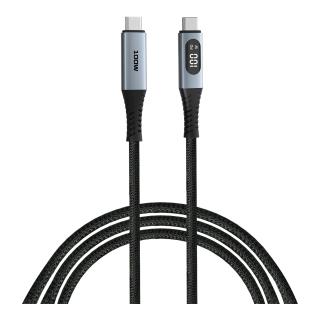 Kabel Verbatim USB-C(M) - USB-C(M) z wyświetlaczem, 1,2m, 100W, PD, czarny