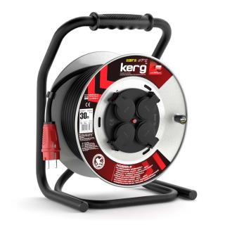 Przedłużacz zwijany KERG 30m 3×2,5mm2 H05RR-F 250V czarny