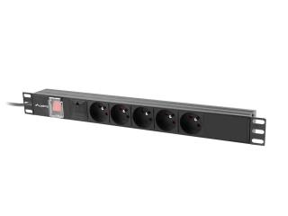 Listwa zasilająca Rack PDU 19" Lanberg 1U 10A 5x 230V PL 2m C14 Czarna