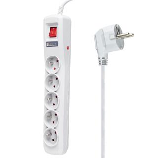 Listwa zasilająca przeciwprzepięciowa Libox LBR5-3  5 gniazd, 3m, szara