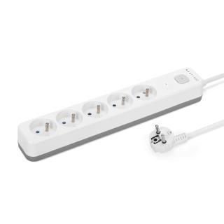 Listwa zasilająca przeciwprzepięciowa MONTIS MT187-WG-1,5  5 gniazd szaro-biała